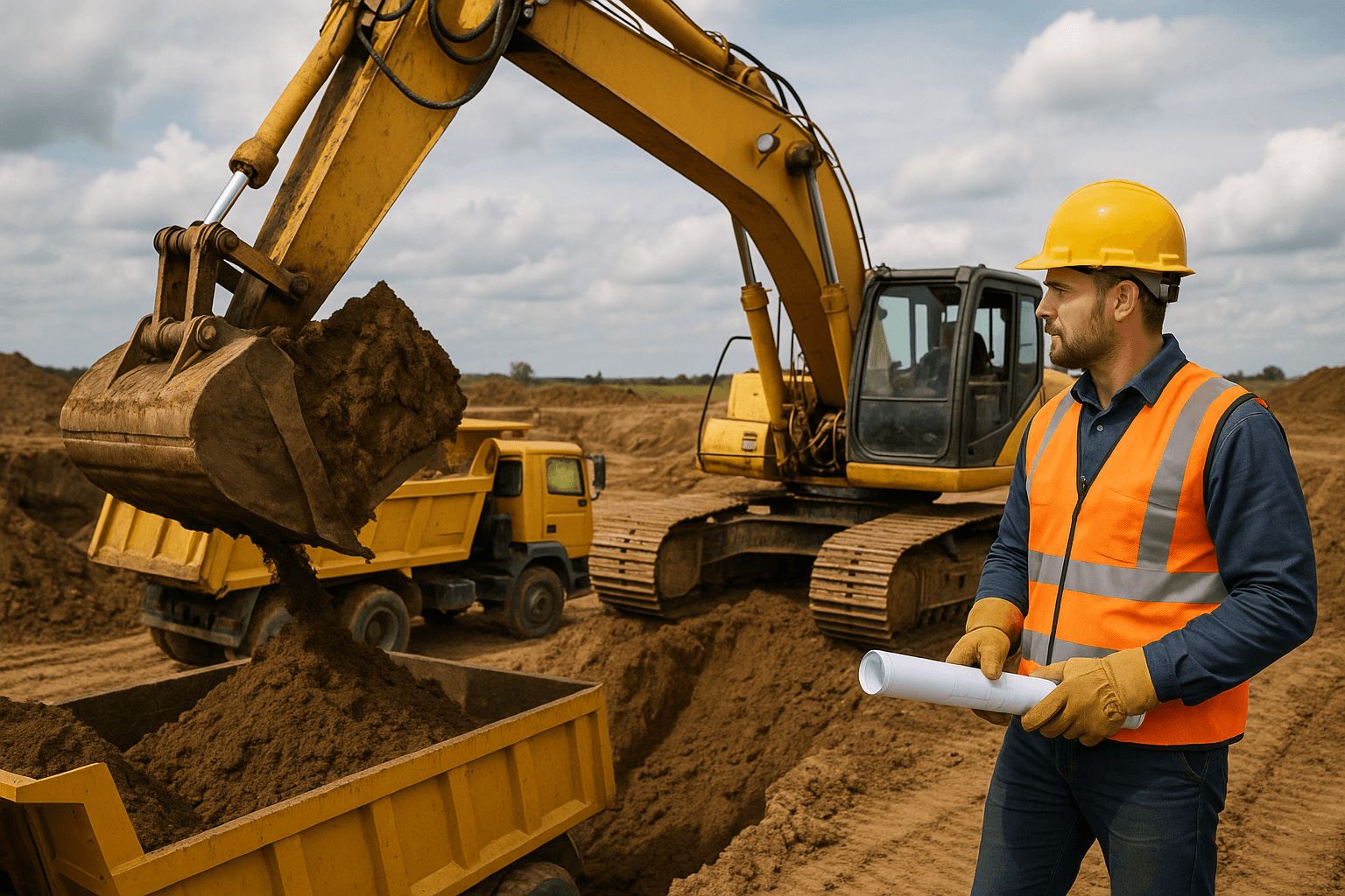 Commercial excavation site by a professional contractor